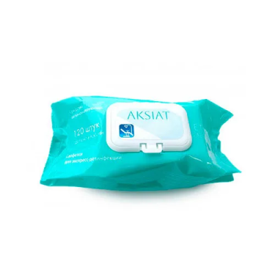 Аксиат салфетки дезинфицирующие (120шт/уп) в мягкой упаковке