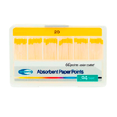 15. Штифты бумажные 04 №20, 60 шт/уп/ Медента